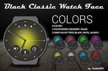 Скачать Black Classic Watch Face (Полная версия) на Андроид