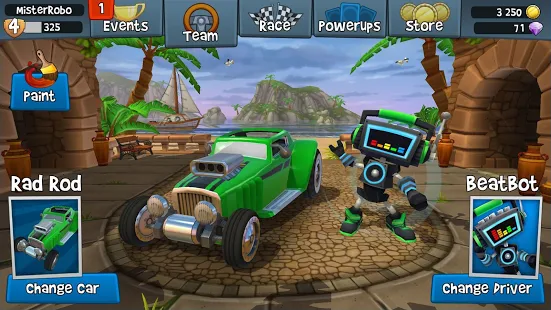Взлом Beach Buggy Racing 2 (Свободные покупки) на Андроид